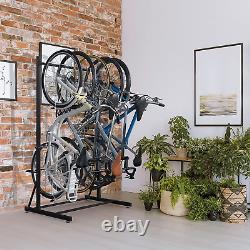 Freestanding Bike Rack Vertical Floor Stand for 5 Bikes Sturdy Solid Steel B