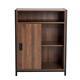 Glitzhome Floor Cabinet With Double Sliding Doors Adjustable 31.82H Wooden/Metal