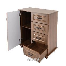Hallway Storage Cabinet with Door Floor Storage Stand Furniture Unit & 4 Drawers