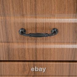 Home Storage Cabinet with Door Floor Storage Stand Furniture Unit & 4 Drawers US