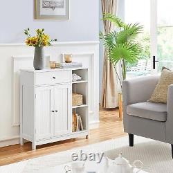 Large Side Cabinet with Double Doors Freestanding Wooden Storage for Living Room