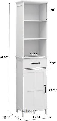 Lifesky Tall Bathroom Storage Cabinet Slim Floor Storage Cabinet with Drawer a