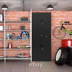 Metal Cabinet, Garage Storage Cabinet with Drawer and Adjustable Shelves for Gar