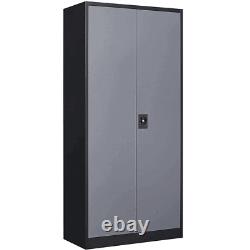 Metal Cabinet with Door Storage Cabinet Garage Cabinet with 5 Adjustable Shelves