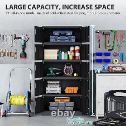 Metal Garage Storage Cabinet with 10 Doors and 4 Shelves 71 Pantry Cabinet Util