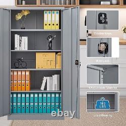 Metal Locking Storage Cabinet with 4 Adjustable Shelves, 70.5H Metal Cabinet