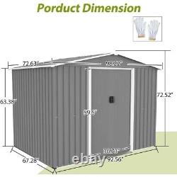 Metal Shed Floor Include 6ftx8ft Outdoor Storage Shed, Steel Utility Tool Shed