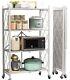 Metal Storage Shelves with Wheels Foldable Garage Shelving No Assembly