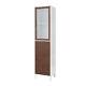 Modern Wooden Linen Tower Tall Storage Cabinet with Two Doors Walnut White