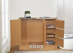 Multipurpose Bookcase with 5-Doors 3-Shelves Freestanding Storage Floor Cabinet