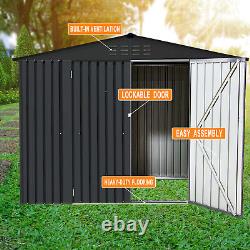 Outdoor Storage Shed Metal Garden Tool Shed withLockable Door for Backyard Lawn US