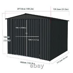 Outdoor Storage Shed Metal Garden Tool Shed withLockable Door for Backyard Lawn US