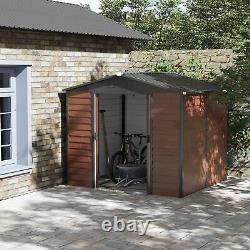 Outsunny 8x7 FT Outdoor Storage Shed Metal Garden Shed with Floor Frame Lock