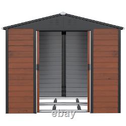 Outsunny 8x7 FT Outdoor Storage Shed Metal Garden Shed with Floor Frame Lock