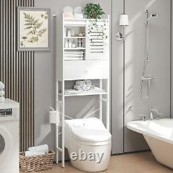 Over the Toilet Storage Rack with Cabinet and Drawer, 6 Tier Bathroom Organizer