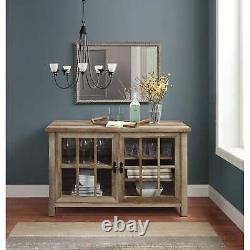Oxford Square 55 In TV Stand WithStylish Tempered Glass Doors&Adjustable Shelves