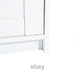 Pure White Wood Floor Storage Organizer Cabinet with 4 Drawers and 1 Door