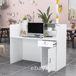 Reception Desk Movable Case Decorative Strip Lockable Drawer Front Area Counter