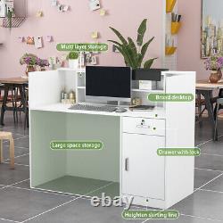 Reception Desk Movable Case Decorative Strip Lockable Drawer Front Area Counter