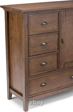 Redmond SOLID WOOD 39 Inch Wide Transitional Medium Storage Cabinet in Rustic Na