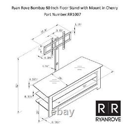Ryan Rove Bombay 60 Inch Floor Stand with Mount in Cherry Wood