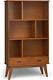 SIMPLIHOME Draper SOLID HARDWOOD 35 Inch Mid Century Modern Wide Bookcase and St