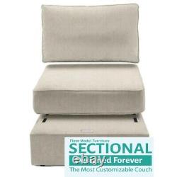 Sectional Seashell Solid Poly Linen Storage Seat Cover Floor Model