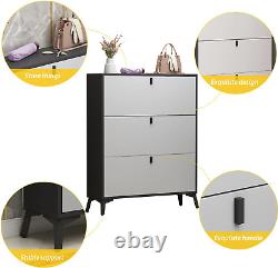 Shoe Cabinet with 3 Flip Drawers for Entryway, Modern Freestanding Rack Storage