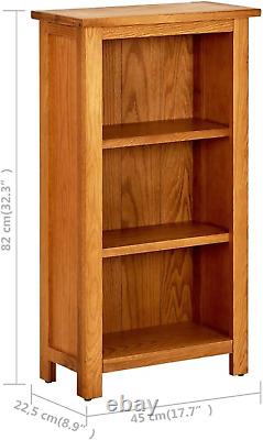 Solid Oak Wood Narrow Bookcase Wooden Book Rack Organizer Display Storage Shelf