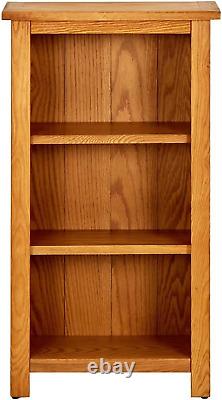 Solid Oak Wood Narrow Bookcase Wooden Book Rack Organizer Display Storage Shelf