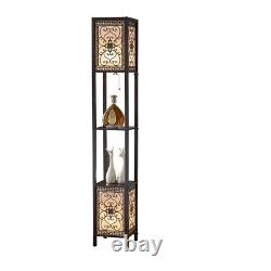 Standing Floor Lamp Tall Shelf Curio Display Accent Reading Light Living Room