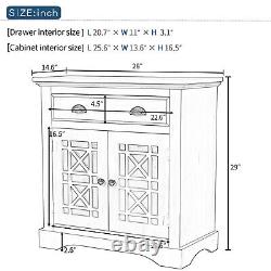 Storage Cabinet Floor Free Standing Cabinet wih Doors and Big Wood Drawer