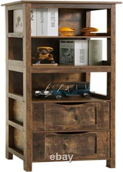Storage Cabinet with 2 Drawers, Wooden Bathroom Floor Cabinet, Freestanding