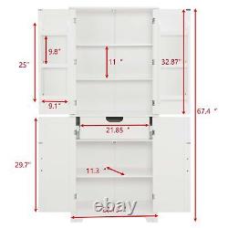 Storage Cabinets Cupboard WithAdjustable Shelves Drawer Freestanding Floor Cabinet