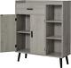 Storage Floor Storage Cabinet 1 Drawer 2 Doors 3 Shelves Century Cabinet Grey