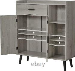 Storage Floor Storage Cabinet 1 Drawer 2 Doors 3 Shelves Century Cabinet Grey