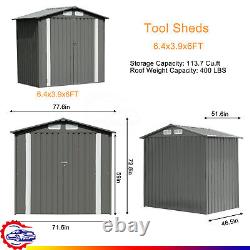 Storage Shed Metal Tool Shed Steel Utility Room Outdoor Garden With Lockable Door