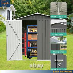 Storage Shed Outdoor Metal Utility Tool Shed House with Lockable Doors 7x4.2FT