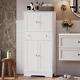 Tall Storage Cabinet with Adjustable Shelf, Bathroom Floor Storage Cabinet with