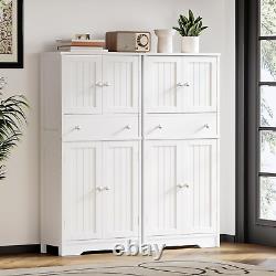 Tall Storage Cabinet with Adjustable Shelf, Bathroom Floor Storage Cabinet with