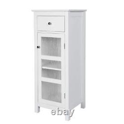 Teamson Home Bath 9H x 15W x 19D White MDF 1-Door 1-Drawer Floor Cabinet