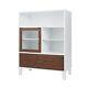 Teamson Home Tyler Modern Wooden Floor Storage Cabinet with Drawer Walnut White