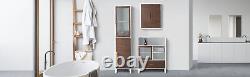 Teamson Home Tyler Modern Wooden Floor Storage Cabinet with Drawer Walnut White