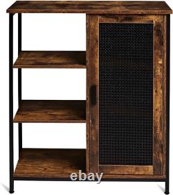 Tianlang Retro Industrial Storage Cabinet, Have 3 Open Shelves and 1 Door, Sidebo