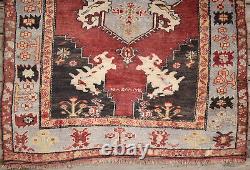Turkish Rug 4'x6' Vintage Old Anatolian Carpet 137x202cm Floor Rug Primitive