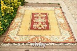 Turkish Rug 79''x79'' Vintage Rug Milas Carpet 6'6''x6'6'' Square Vintage Rug