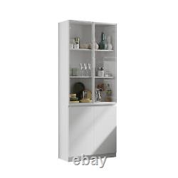 Unit Cabinet Buffet Storage Display Sideboard Pantry Kitchen White Doors Drawers
