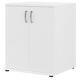 Universal Floor Storage Cabinet with Doors and Shelves in White