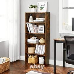 VASAGLE Bookshelf 5-Tier Open Bookcase with Adjustable Storage Shelves Floor