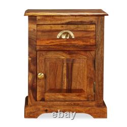 VidaXL Nightstand Storage Bedside Table for Home Bedroom Solid Wood Sheesham